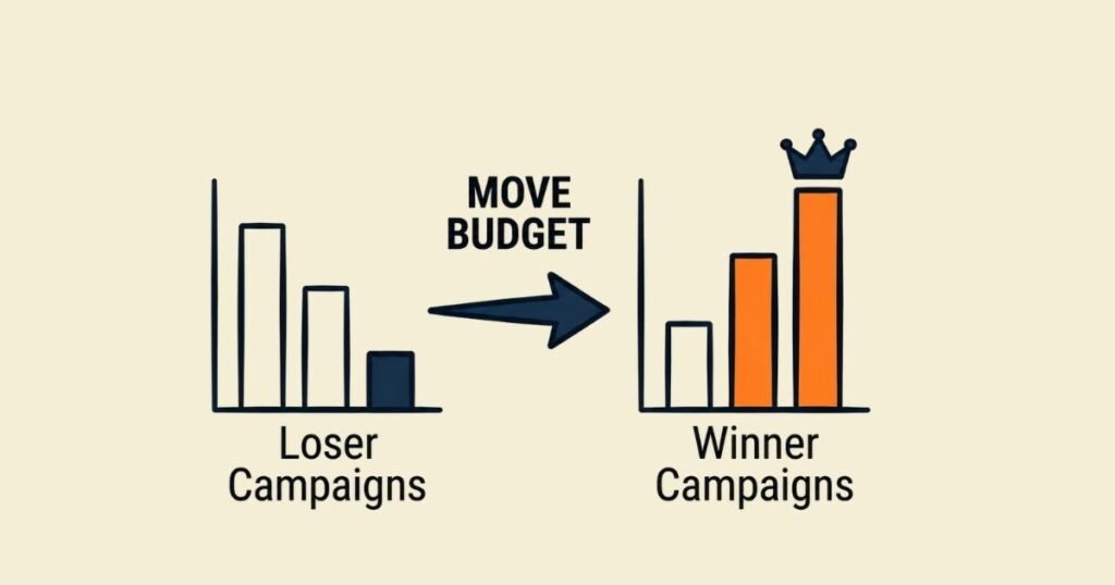 Reallocate Amazon ad budget to top performing campaigns