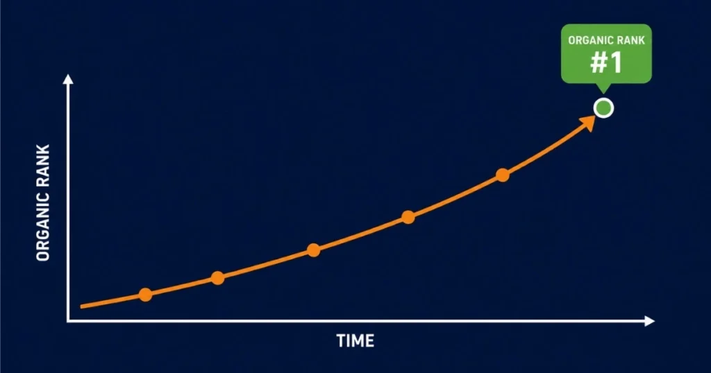 Organic rank growth driven by non-branded Amazon PPC ads showing improvement toward organic rank number one over time